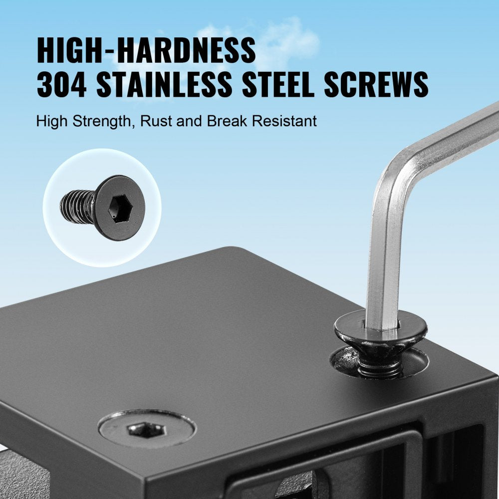 Glass Clamp, 40 PCS Square Glass Railing Bracket for 0.31 "-0.47 " Tempered Glass, 304 Stainless Steel Glass Mounting Clamp, Glass Shelf Bracket for Balcony, Garden, Deck, Stair, Black