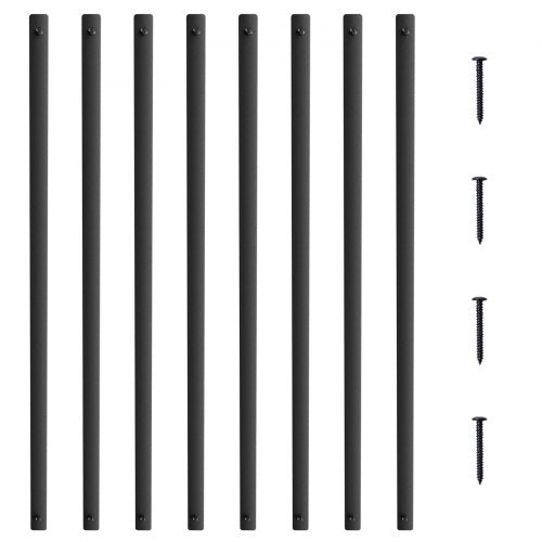 Matte black 29.5" aluminum deck balusters in a 51 pack for outdoor use.