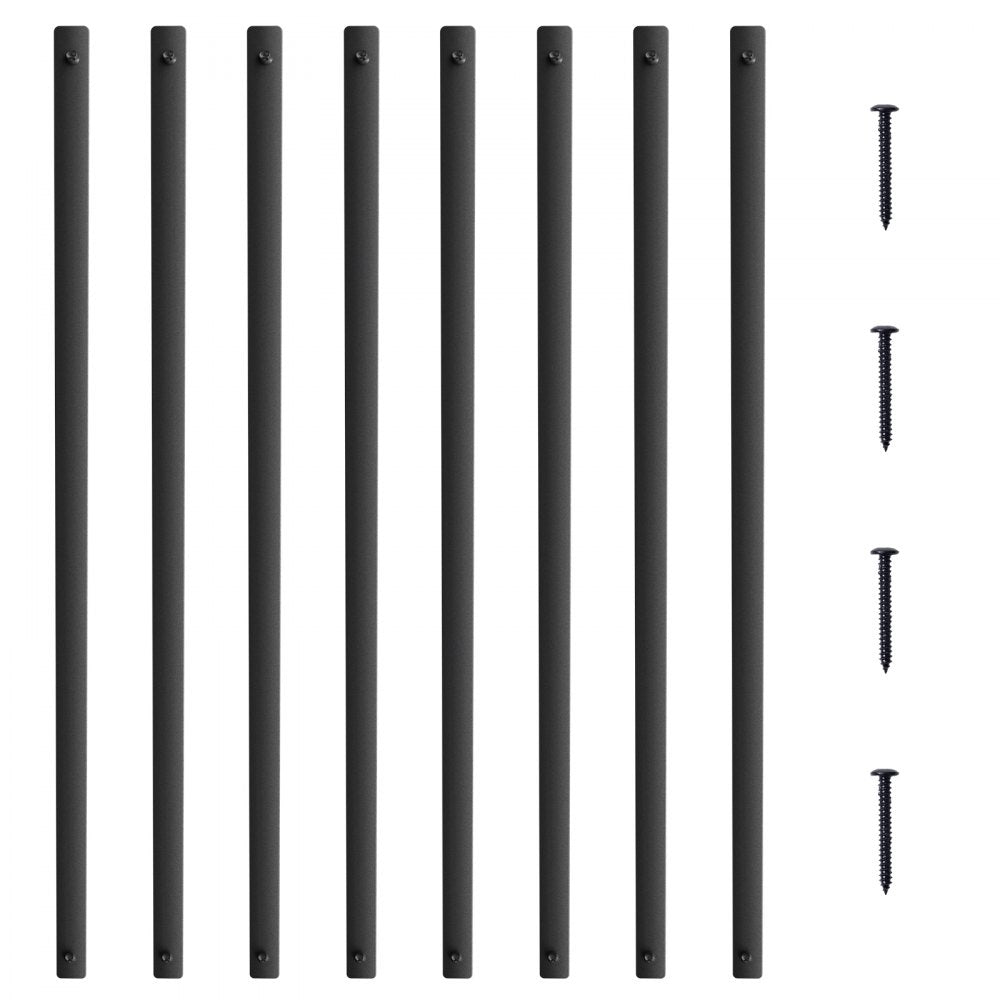 Matte black aluminum deck balusters, 29.5 inches tall, in a 51 pack with sleek design.