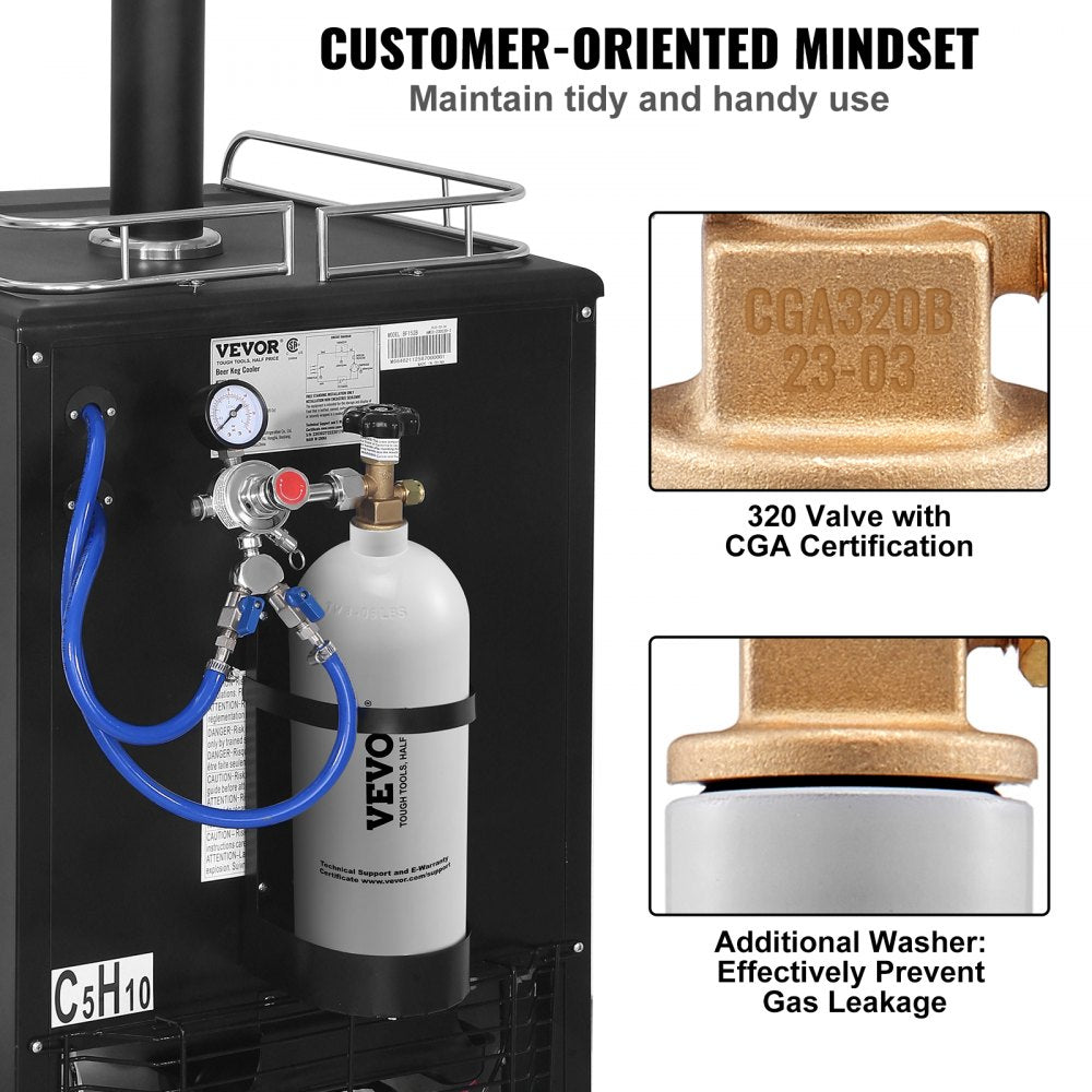 5 Lbs CO2 Tank Aluminum Gas Cylinder, Brand New CO2 Cylinder with Gray Spray Coating, CO2 Tank with CGA320 Valve, For Draft Soda Beer