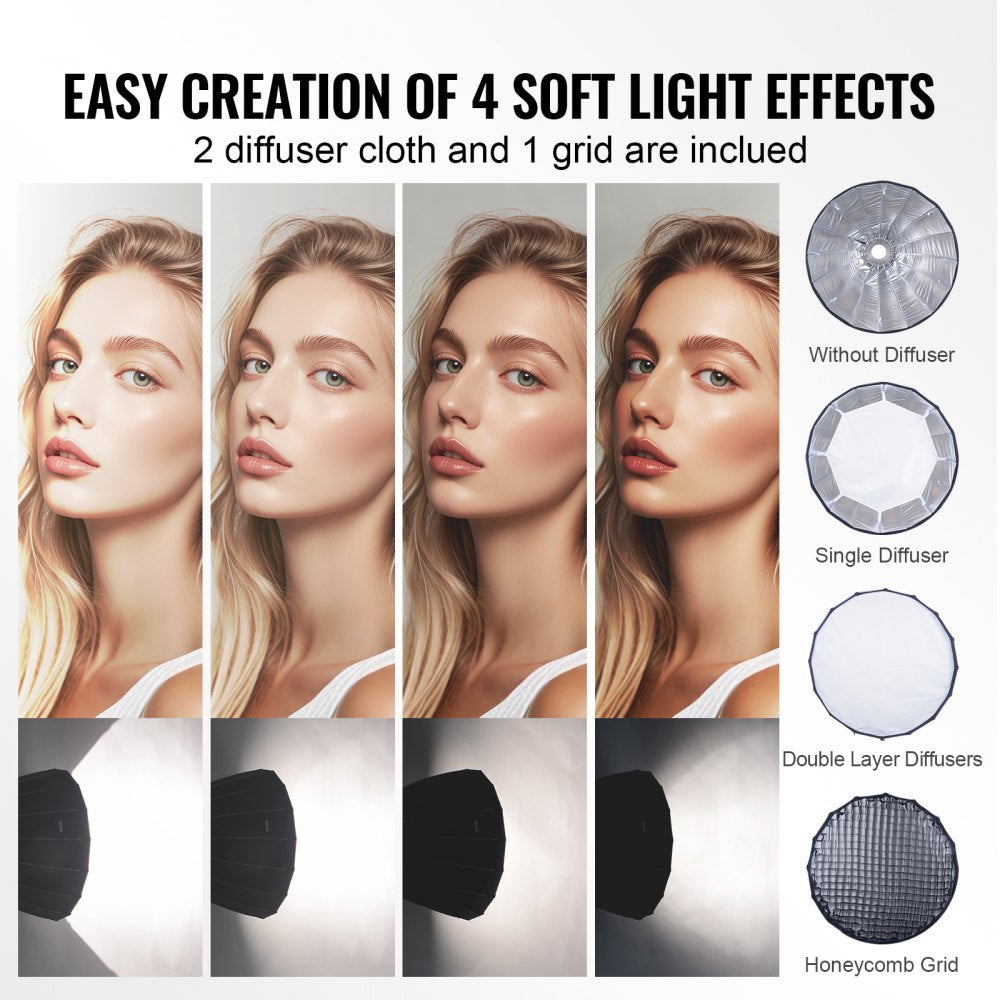 Parabolic Softbox 33 in Quick Release & Quick Fold & Portable