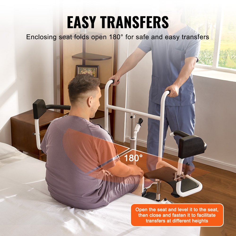 Electric Patient Lift Chair Patient Transfer Wheelchair & 180° Split Seat