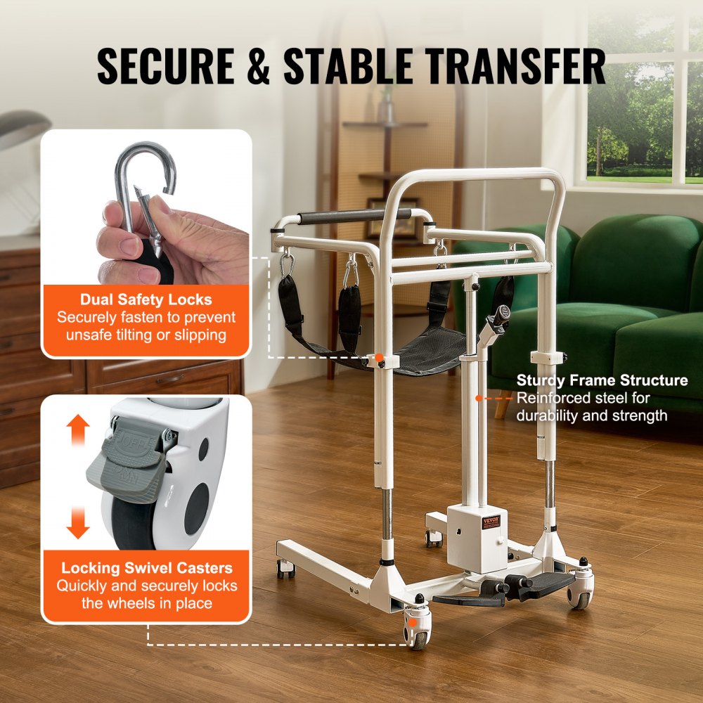 Electric Patient Lift Transfer Chair Folding Lift Adjustable Wheelchair