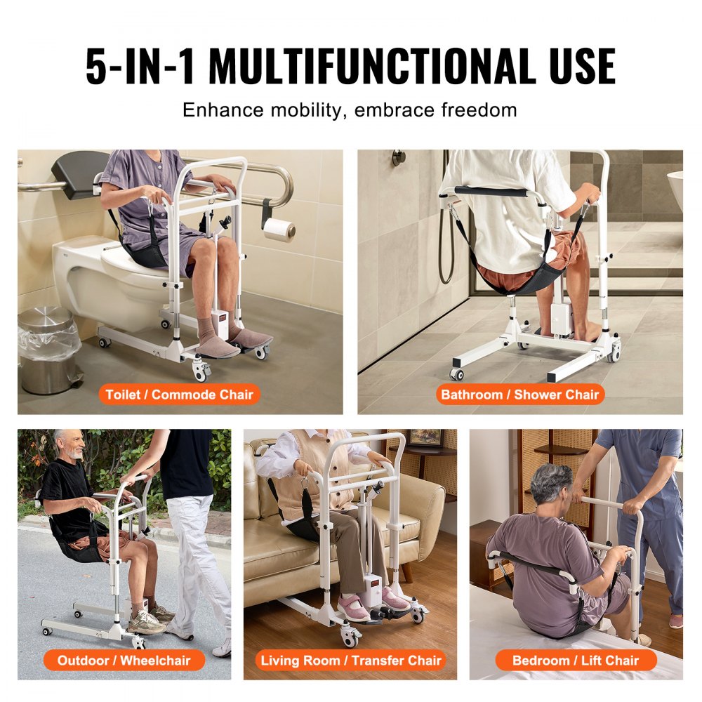 Electric Patient Lift Transfer Chair Folding Lift Adjustable Wheelchair