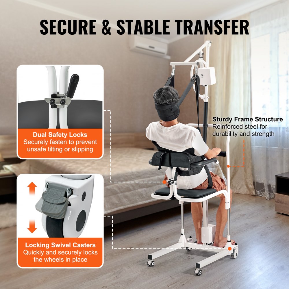 Electric Patient Lift Transfer Chair Electric Lift Wheelchair with Sling
