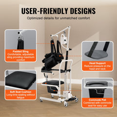 Electric Patient Lift Transfer Chair Electric Lift Wheelchair with Sling