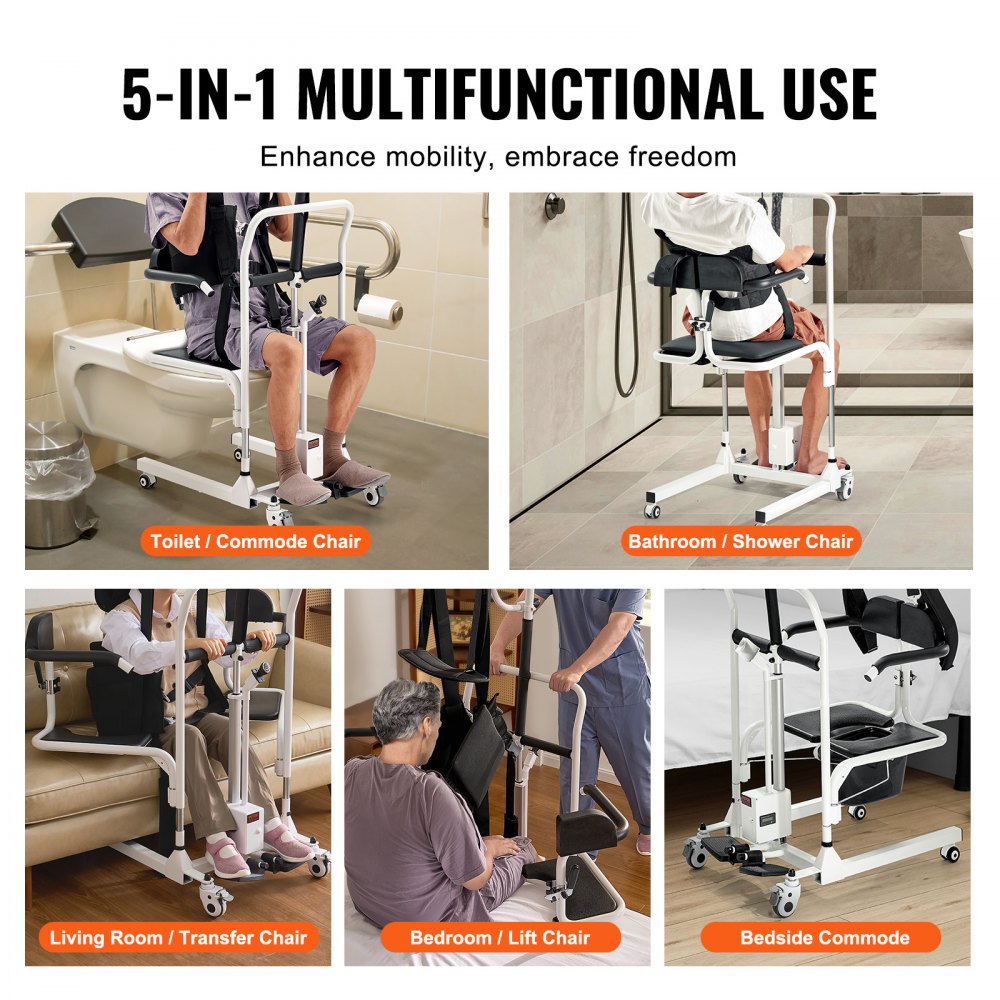 Electric Patient Lift Transfer Chair Electric Lift Wheelchair with Sling