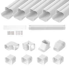 Bostome 3-inch Mini Split line set cover in white, 10ft long, made of durable PVC material.