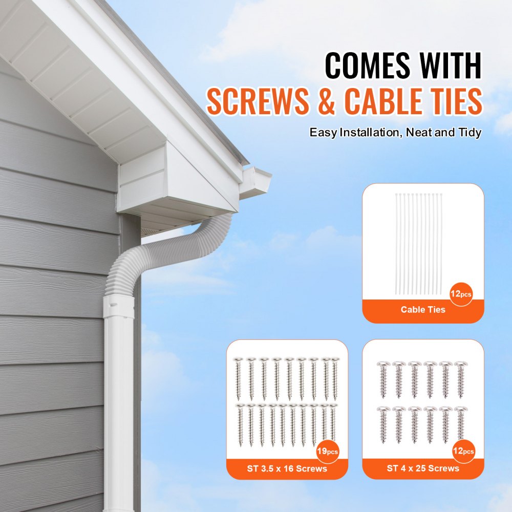 Bostome 3-inch Mini Split line set cover in white PVC, 10ft long for AC and heat pump installations.