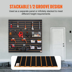 Slatwall Panels, 4 ft x 2 ft Black Garage Wall Panels 24"H x 48"L (Set of 2 Panels), Heavy Duty Garage Wall Organizer Panels Display for Retail Store, Garage Wall, and Craft Storage Organization