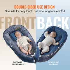 Baby Infant Lounger 100% Cotton Soft Newborn Nest Sleeper with Headrest