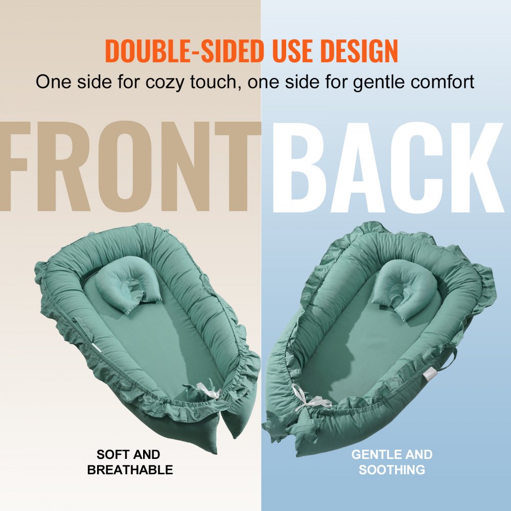 Baby Infant Lounger 100% Cotton Soft Newborn Nest Sleeper with Headrest