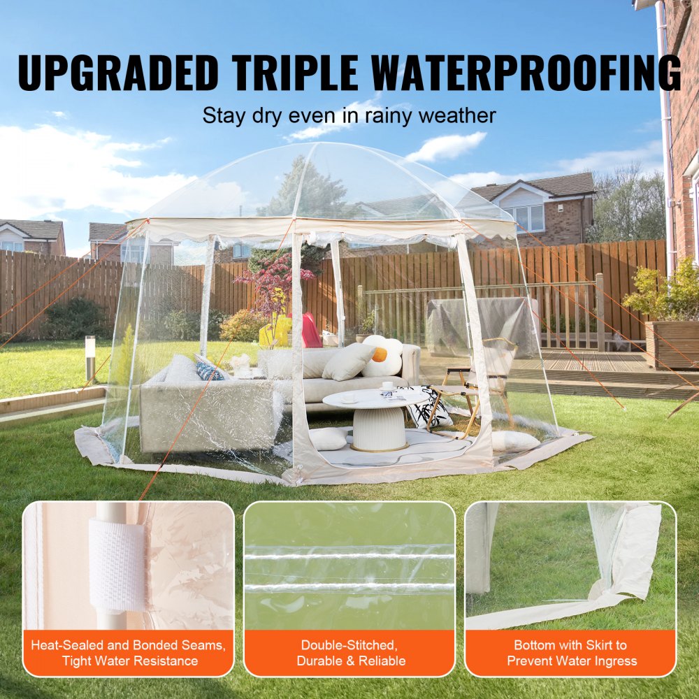 Sports Tent Instant Pop-Up Tent Shelter Weather Proof 12-15 People Clear
