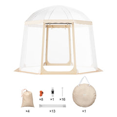 Sports Tent Instant Pop-Up Tent Shelter Weather Proof 4-8 People Clear