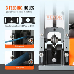 Automatic Wire Stripping Machine, 0.06``-0.98`` Electric Motorized Cable Stripper, 180 W, 60 ft/min Wire Peeler with Visible Stripping Depth Reference, for Scrap Copper Recycling