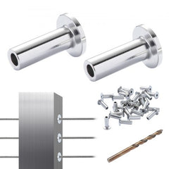81 Pack T316 Stainless Steel Protector Sleeves for 1/8" Wire Rope Cable Railing, DIY Balustrade T316 Marine Grade, Come with A Free Drill Bit, Silver