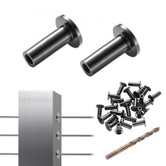 101 Pack T316 Stainless Steel Protector Sleeves for 1/8" Wire Rope Cable Railing, DIY Balustrade T316 Marine Grade, Come with A Free Drill Bit, Black