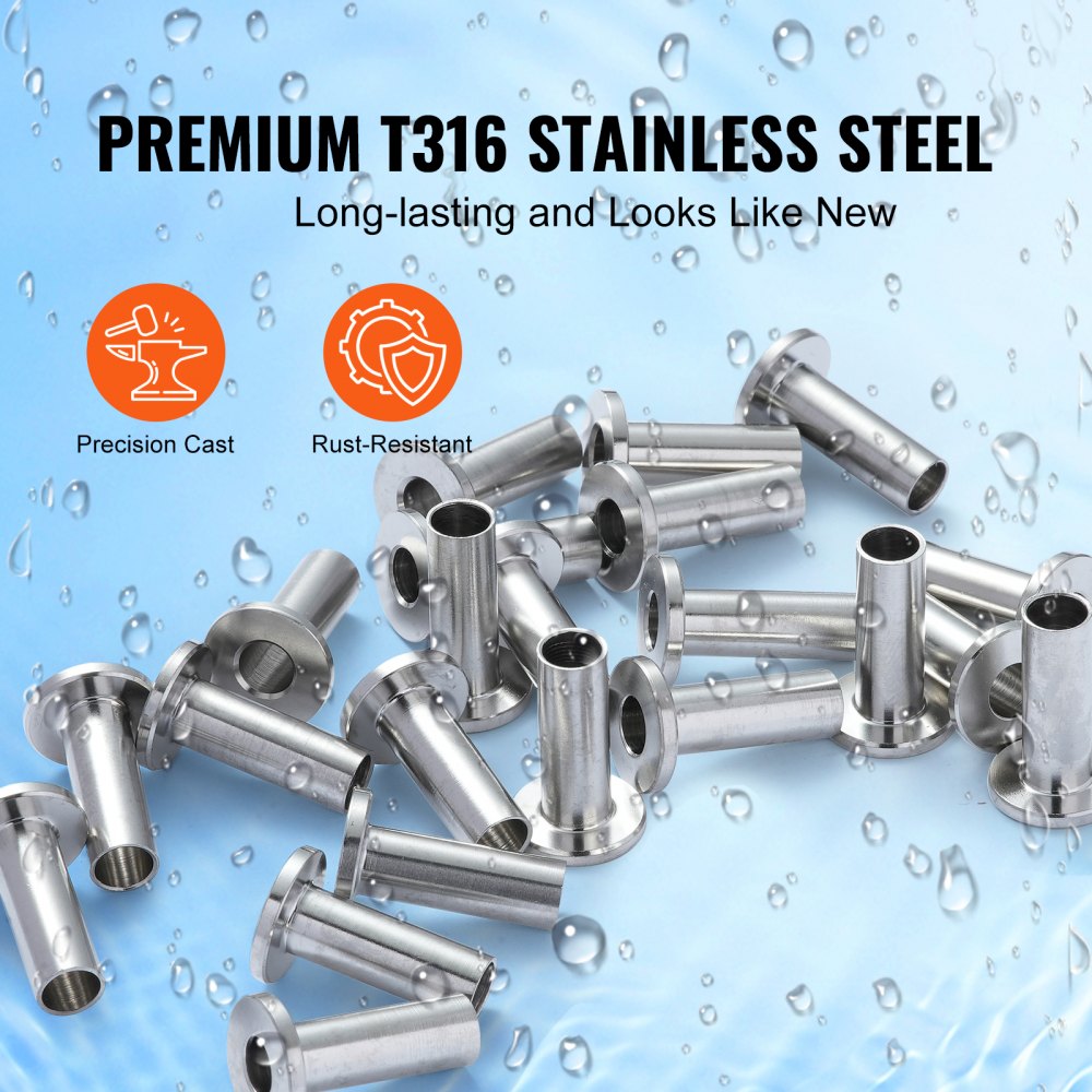 121 Pack T316 Stainless Steel Protector Sleeves for 5/32" 3/16" Wire Rope Cable Railing, DIY Balustrade T316 Marine Grade, Come with A Free Drill Bit, Silver