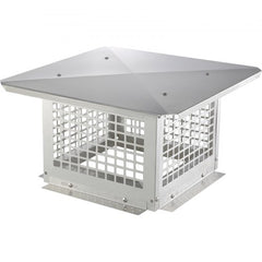 Chimney Cap, 12 x 12 inch, 304 Stainless Steel Fireplace Chimney Cover, Not Easily Toppled & Practical Accessories & Easy Installation, Fits Mesh Flue Covers Outside Clay Flue Shingles, Silver