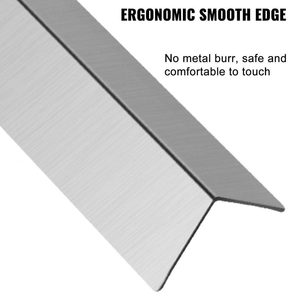Stainless Steel Corner Guards 0.5 x 0.5 x 48 inch Metal Wall Corner Protector Pack of 10 Corner Guards 20 Ga 304 Stainless Corner Guard with 90-Degree Angle for Wall Protection and Decoration