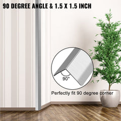Stainless Steel Corner Guards 1.5 x 1.5 x 48 inch Metal Wall Corner Protector Pack of 10 Corner Guards 20 Ga 304 Stainless Corner Guard with 90-Degree Angle for Wall Protection and Decoration