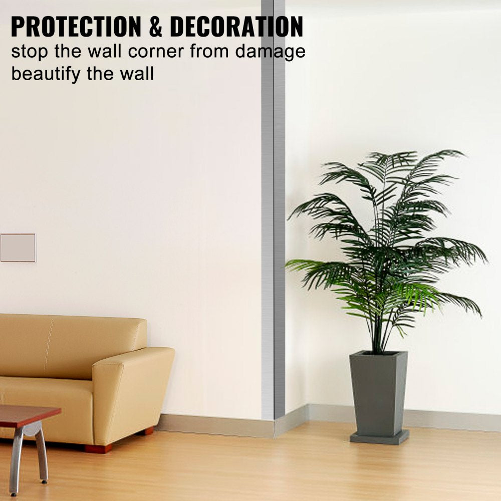 Stainless Steel Corner Guards 1.5 x 1.5 x 48 inch Metal Wall Corner Protector Pack of 10 Corner Guards 20 Ga 304 Stainless Corner Guard with 90-Degree Angle for Wall Protection and Decoration