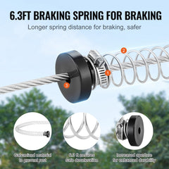 Bostome 160ft zipline kit featuring a thick steel wire rope and durable stainless steel components.