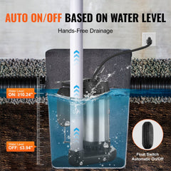 Submersible Sewage Pump Water Pump 1HP 5770GPH 34 ft Lift for Basement