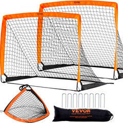 Portable Soccer Goal, 4x3 ft Kids Backyard Soccer Net, Foldable Pop Up Practice Soccer Net, Mini Youth Training Soccer Goal Set, All-Weather Indoor Outdoor Soccer Goals with Carry Bag, 2 Pack