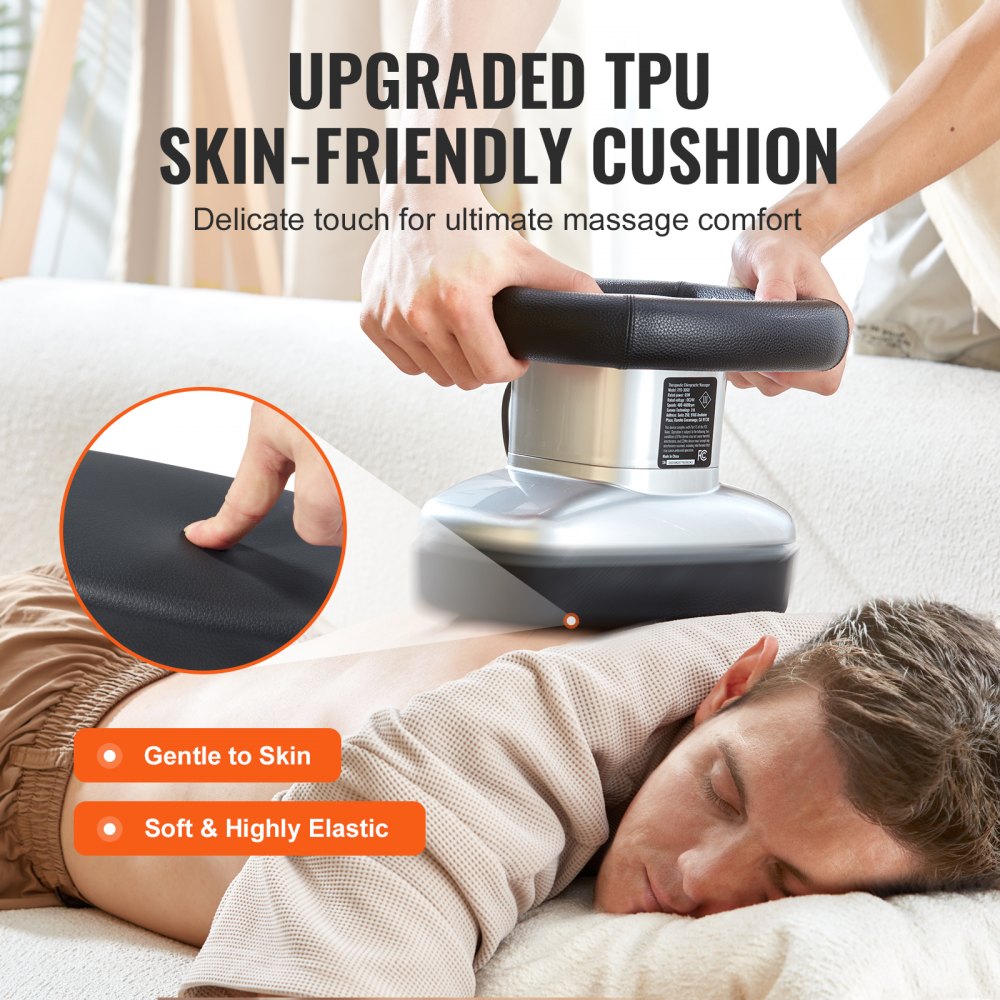 Chiropractic Massager, 400-4600rpm Variable Speed Professional Vibrating Therapy Massager, Handheld Therapeutic Orbital Body Massager for Back, Neck, Shoulder Muscle Pain Relief