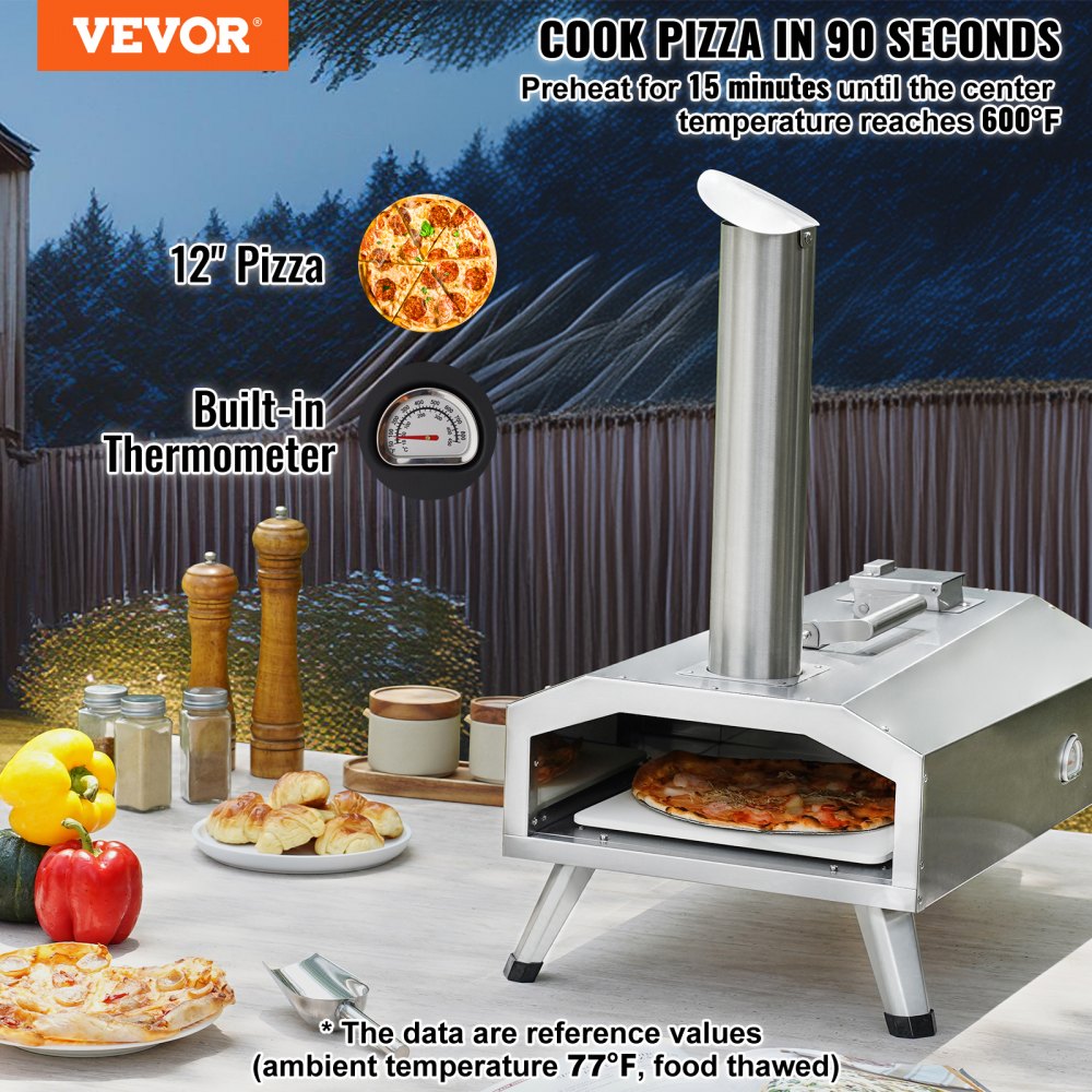 12" Outdoor Pizza Oven Portable Pellet/Gas Pizza Oven Foldable for Camping