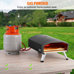 12" Outdoor Pizza Oven Portable Gas Oven Iron Spray Foldable for Camping