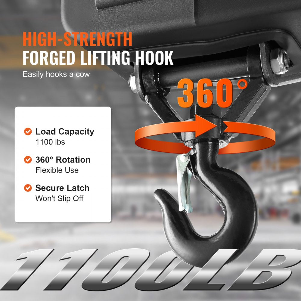 1100 lbs Electric Hoist Winch, 2-in-1 1500W Portable Power Winch Crane, 23 ft Lifting Height, Attic lift with Wireless Remote Control, for Garage, Warehouse, Factory Lifting Towing