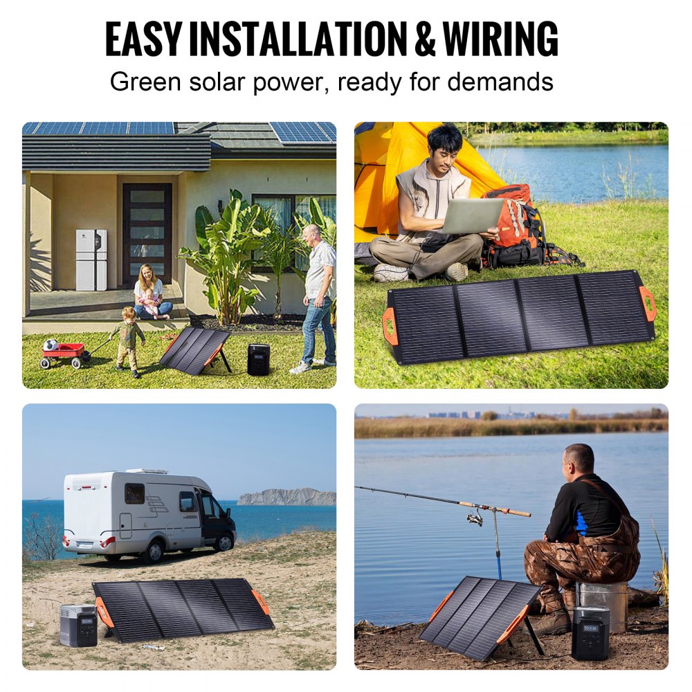 Portable Monocrystalline Solar Panel, Monocrystallin120W Foldable e ETFE Solar Charger, 23% Efficiency Solar Panel with Type C, DC 18V, QC3.0 USB Port, IP67 Waterproof for Home, Off Grid, Hiking