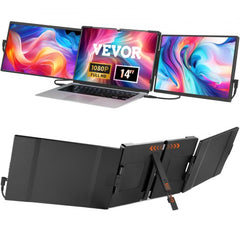 Portable Laptop Screen Extender, 14" FHD 1080P IPS Triple Extended Monitor for 13"-17" Laptop, Swivel Portable Monitor USB-C/USB-A/Mini HDMI Port, Compatible with Mac/Wins/Android/Switch/PS5