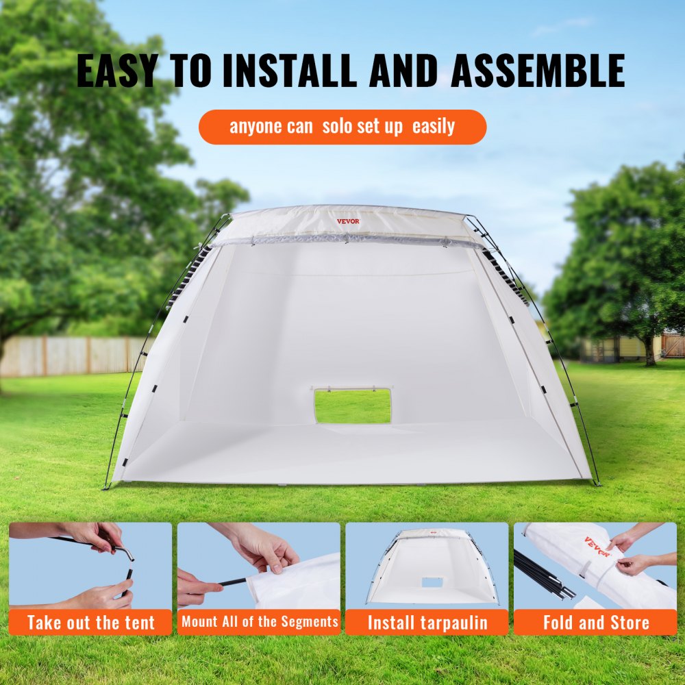 Portable Paint Booth, Larger Spray Paint Tent with Built-in Floor & Mesh Screen, Painting Tent Station for Furniture DIY Hobby Tool, 10x7x6ft Spray Paint Shelter