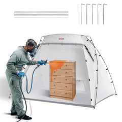 Portable Paint Booth, Larger Spray Paint Tent with Built-in Floor & Mesh Screen, Painting Tent Station for Furniture DIY Hobby Tool, 7.5x5.2x5.2ft Spray Paint Shelter