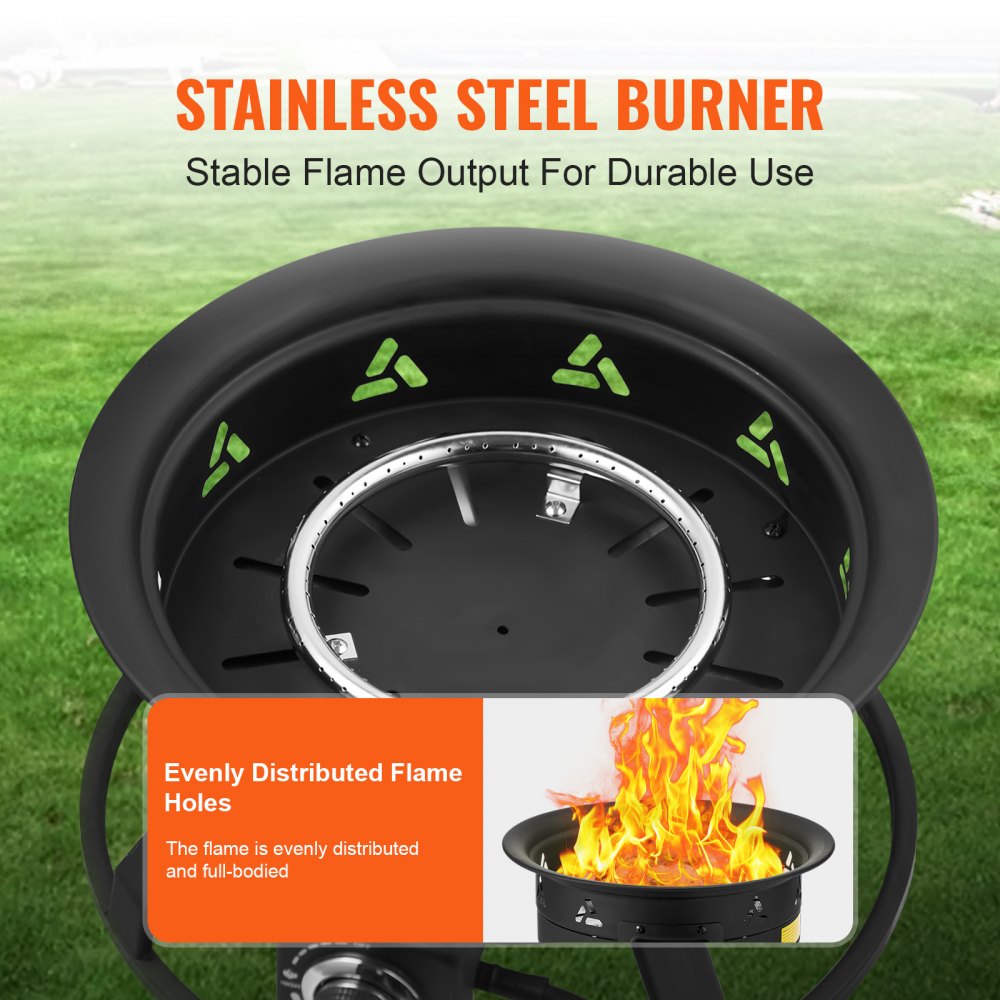Propane Fire Pit 19” Outdoor Portable Gas Fire Pit for Heating 58000 BTU