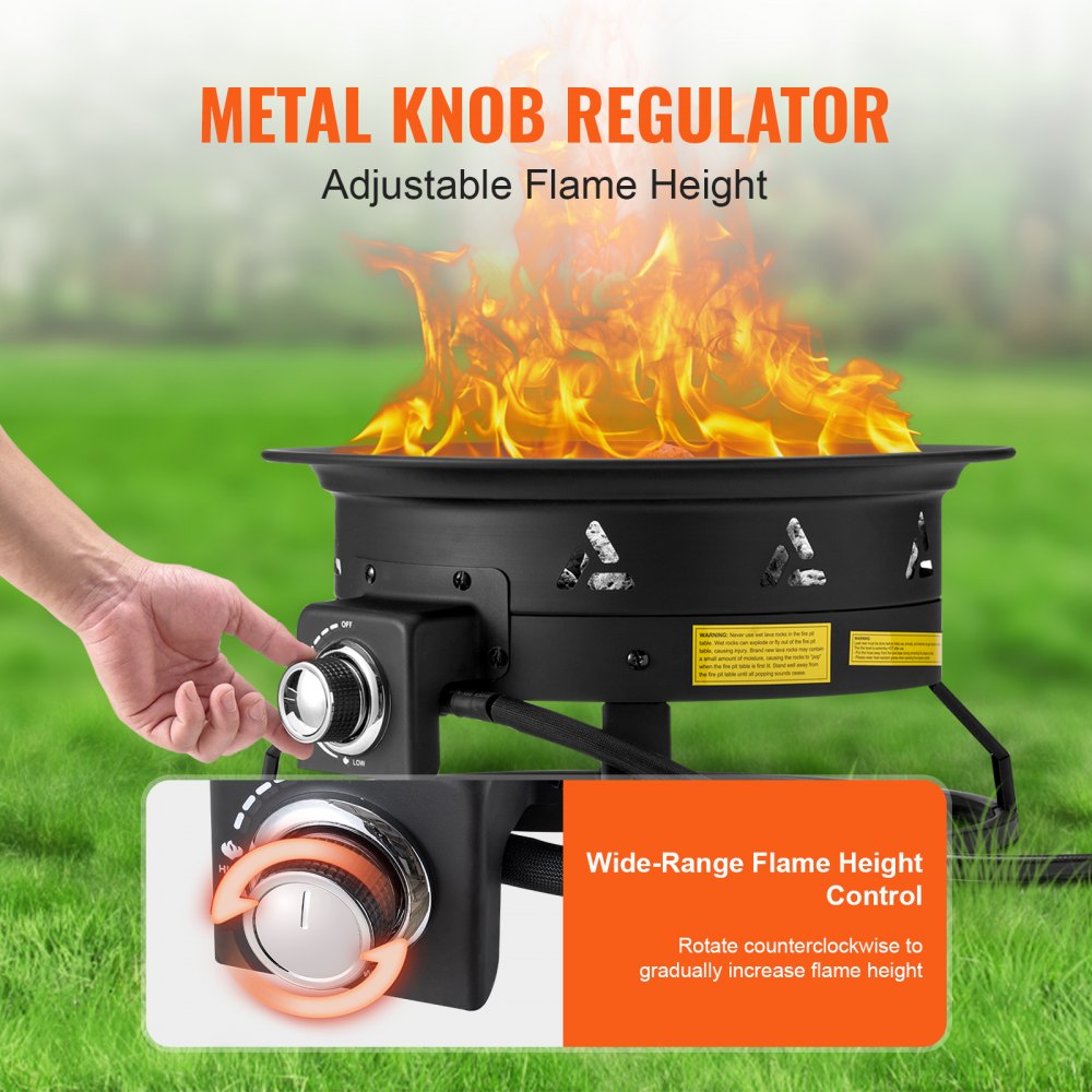 Propane Fire Pit 19” Outdoor Portable Gas Fire Pit for Heating 58000 BTU