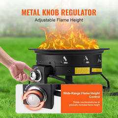 Propane Fire Pit 19” Outdoor Portable Gas Fire Pit for Heating 58000 BTU