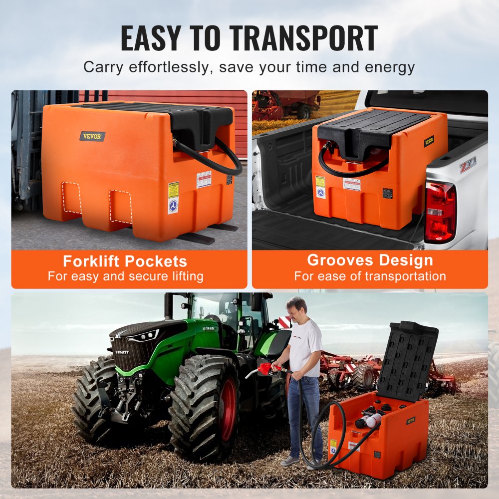 Portable Diesel Tank 48 Gal Fuel Tank with 12V Electric Transfer Pump