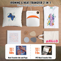 Heat Press Machine,10x12inches Portable Shirt Printing Multifunctional Sublimation Transfer Heat Press Machine Teflon Coated, Easy Iron-on Press for T-shirts/Bags/HTV/Pillows Vinyl Projects