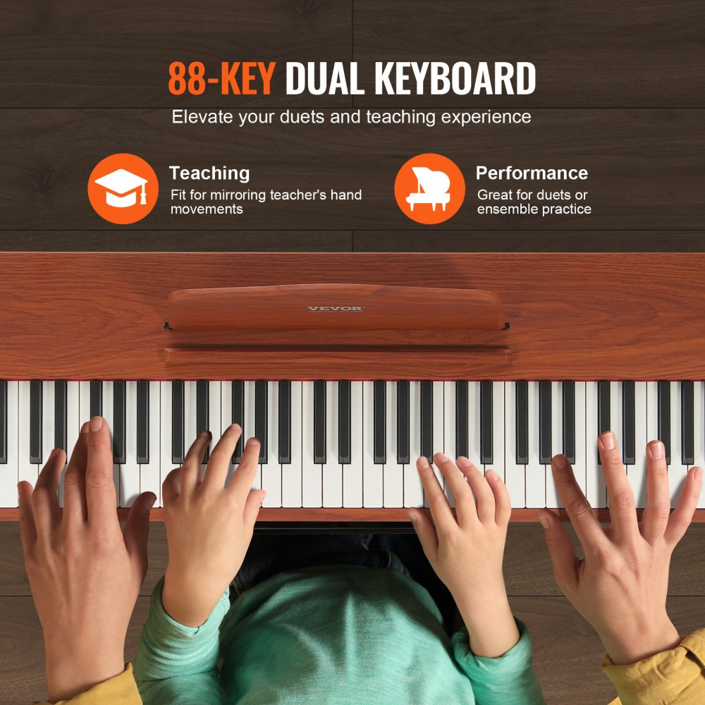 88 Key Fully Weighted Digital Piano Dual Keyboard Four Legged Stand