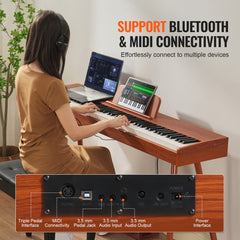 88 Key Fully Weighted Digital Piano Dual Keyboard Four Legged Stand