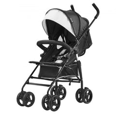 Lightweight Stroller Compact Easy Fold Adjustable Backrest Black/White
