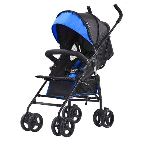 Lightweight Stroller Compact Easy Fold Adjustable Backrest Black/Blue