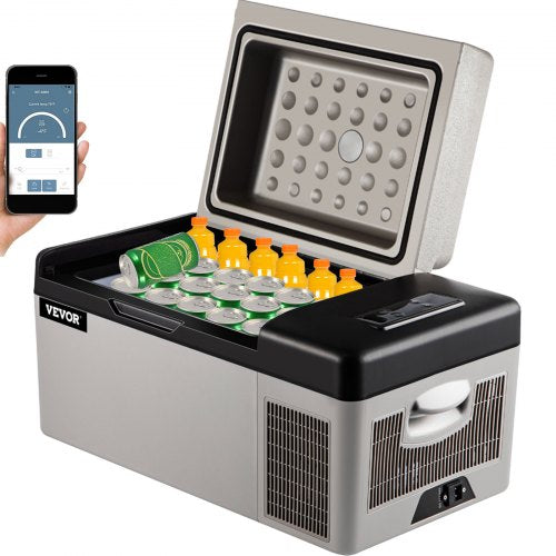 Portable Refrigerator 21 Quart(20 Liter),12 Volt Refrigerator App Control(-4℉~68℉), Car Refrigerator Electric Compressor Cooler with 12/24v DC & 110-240v AC for Camping, Travel, Fishing, Outdoor or Home Use