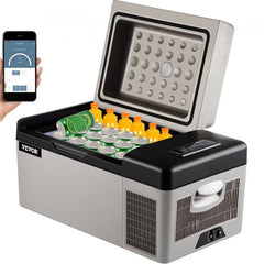 Portable Refrigerator 21 Quart(20 Liter),12 Volt Refrigerator App Control(-4℉~68℉), Car Refrigerator Electric Compressor Cooler with 12/24v DC & 110-240v AC for Camping, Travel, Fishing, Outdoor or Home Use