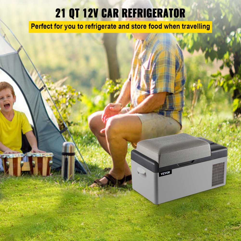Portable Refrigerator 21 Quart(20 Liter),12 Volt Refrigerator App Control(-4℉~68℉), Car Refrigerator Electric Compressor Cooler with 12/24v DC & 110-240v AC for Camping, Travel, Fishing, Outdoor or Home Use