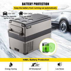 12 Volt Refrigerator 45L(48qt) Fast Cooling Portable Freezer with App Control(-4℉~68℉) Car Fridge with 12/24v DC & 110-240v AC for Travel, Camping and Home Use, 48 Quart, Black